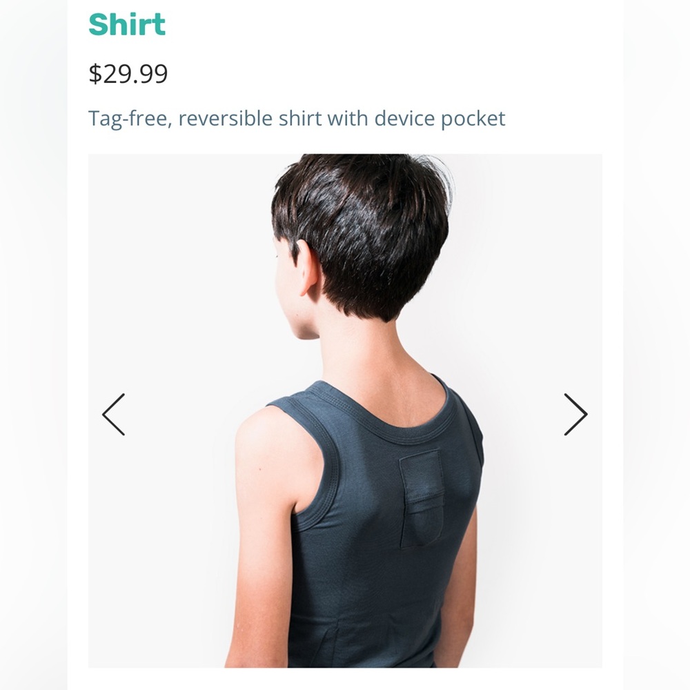 Angelsense kids large Reversible Gray Tank Top with Device Pocket